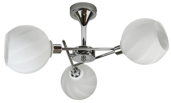 Lampa sufitowa RAUL 33-72221 chromowa z białymi kloszami 3x40W E14