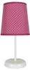Lampka stołowa/nocna GALA 41-98279 biała z fuksjowym abażurem w białe kropki 1x40W E27
