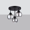 Lampa sufitowa ALINO 3, czarny/dymiony, 3x60W E27, SL.1140