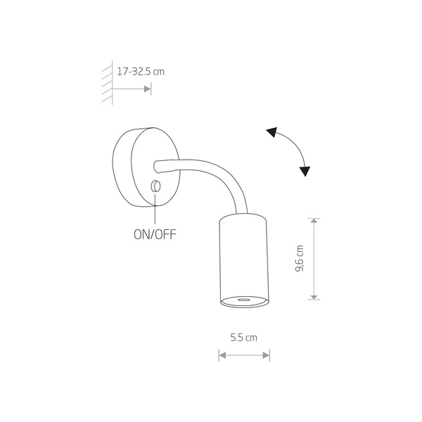 Kinkiet ruchomy giętki EYE FLEX BRASS mosiądz/czarny 9067
