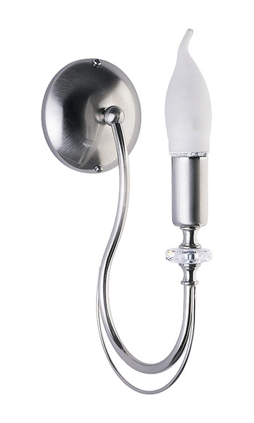 Klasyczny Kinkiet MELANI wys. 31cm 1xE14 11W IP20 | Srebrny