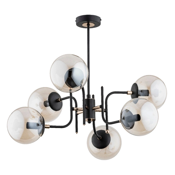 Lampa sufitowa ALFA MALTA CZARNA 6xE14 62cm | 28456