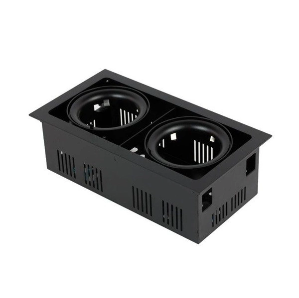 Oprawa wpuszczana downlight CROSTI TRAVO DUE czarny szer. 32x17cm