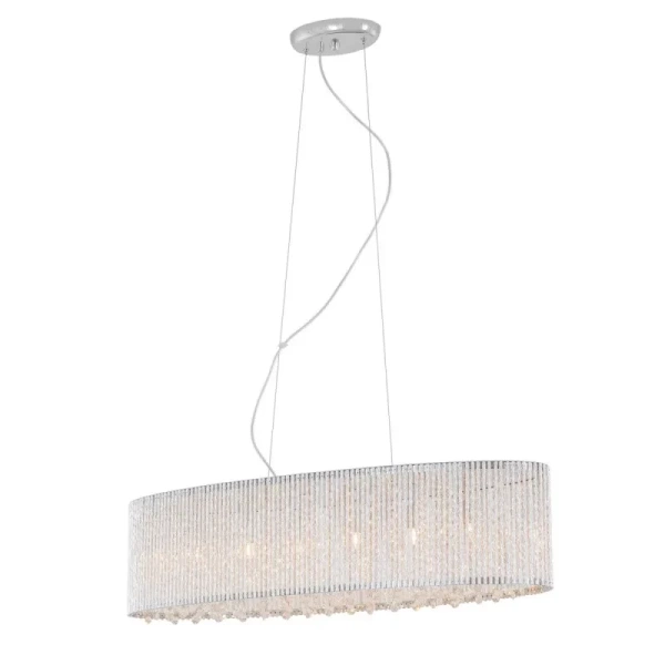Lampa wisząca Anabella dł. 81cm 6xG9 | srebrny/transparentny