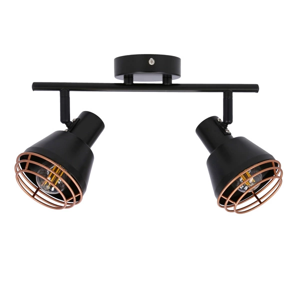 Lampa ścienna/sufitowa NERIA, 92-81780, czarny/miedziany, 2x40W E14