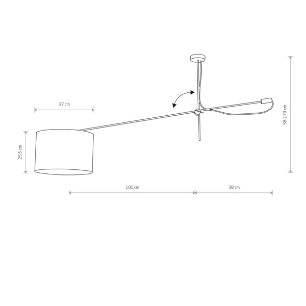 Lampa sufitowa VIPER WHITE na ramieniu 6640