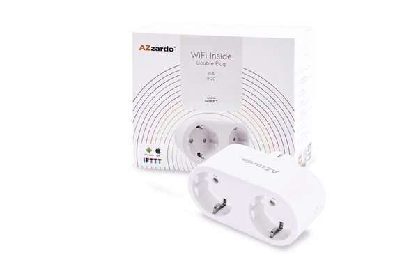 Azzardo DOUBLE SMART WIFI INDOOR PLUG 16A 3476