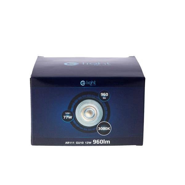 ŻARÓWKA AR111 - 10W GU10 3000K ciepła | czarny