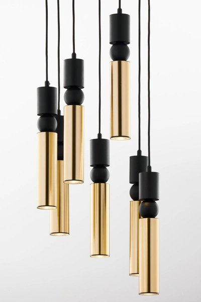 Nowoczesna Lampa wisząca ALAS wys. 35-136cm 7xG10 14W IP20 | Złoty