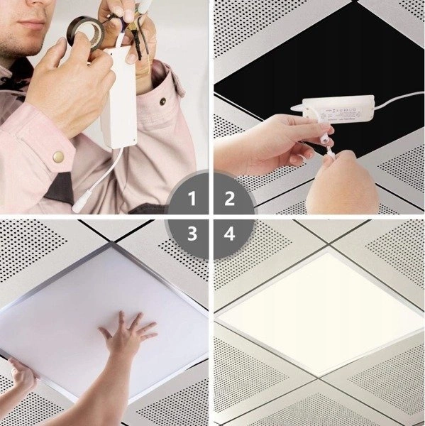 Panel LED 60x60cm 40W 3000K biała krawędziowe 4600Lm