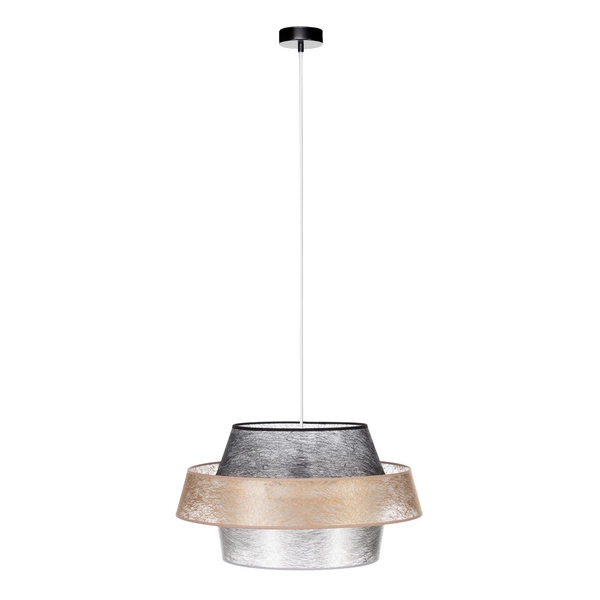 Nevoa Lampa Wisząca 1xE27 Max.60W Czarny/Transparentny PVC/Czarny-Złoty-Srebrny 150089104