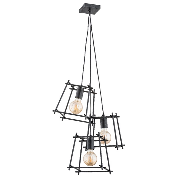 Lampa wisząca ALFA NETI MORO CZARNA 3xE27 22cm | 62038