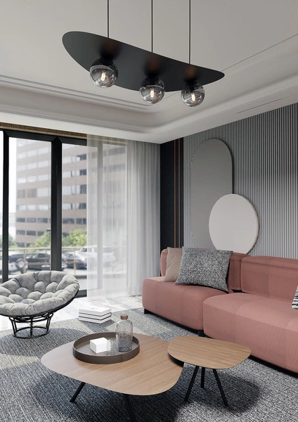 Lampa wisząca Emibig AURA 3 BL GRAFIT 1300/3