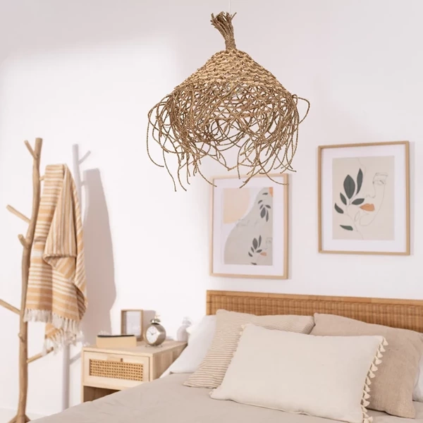 Lampa Wisząca Boho z Włókna Naturalnego Abruzzo Laura 40cm E27
