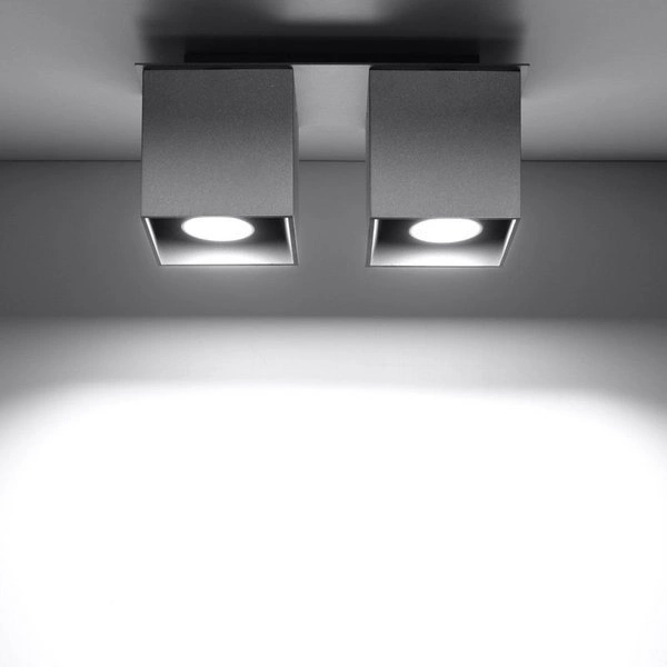 Plafon Sollux QUAD 2 Lampa sufitowa z Aluminium szary, SL.0064