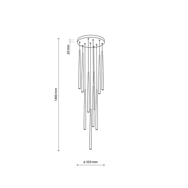 PIANO BLACK GOLD LAMPA WISZACA 10 10118