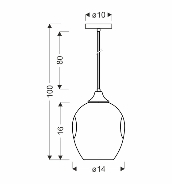 Lampa wisząca ASPA, czarna z brązowym kloszem, 1x40W E27