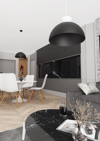 Lampa wisząca Emibig LUNARO 1L BL Czarny/Biały 1472/1L