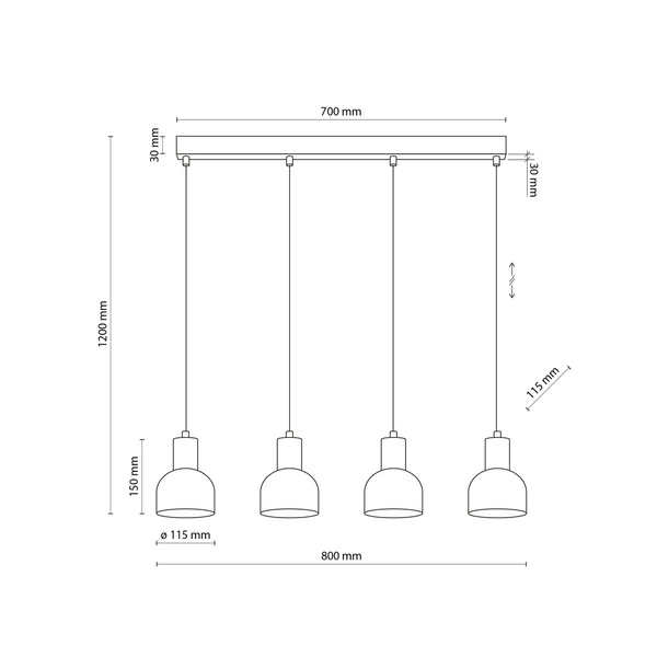 CAIRO LAMPA WISZĄCA 4 PŁ 4896