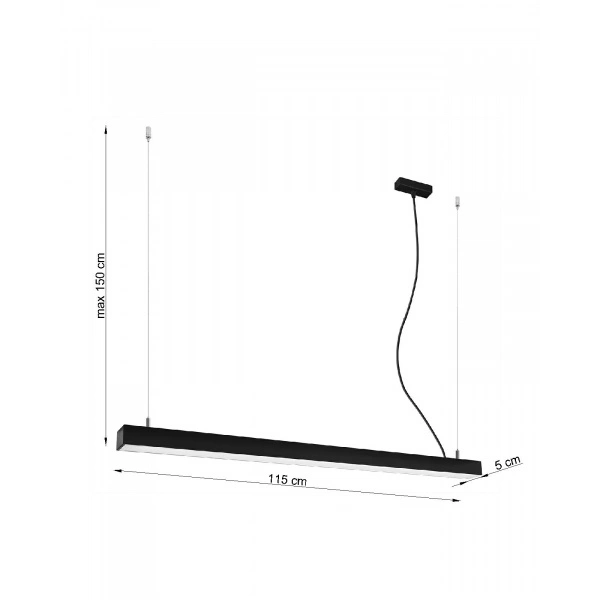 Lampa wisząca PINNE 1170 CZARNA 38W barwa neutralna 4000K TH.069