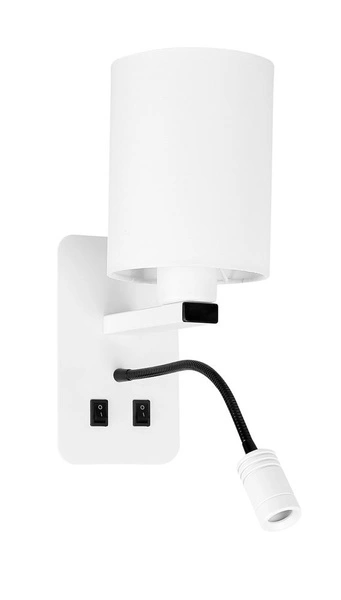 Kinkiet MAGNUM 21-75673 biały/czarny 1x40W E27 + 3W LED, barwa ciepła 3200K