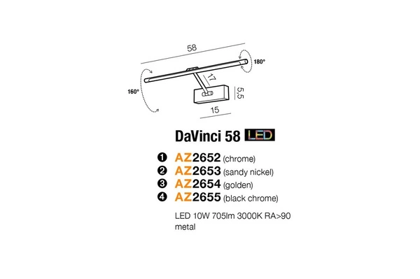 Azzardo DAVINCI 58 CHROME 2652
