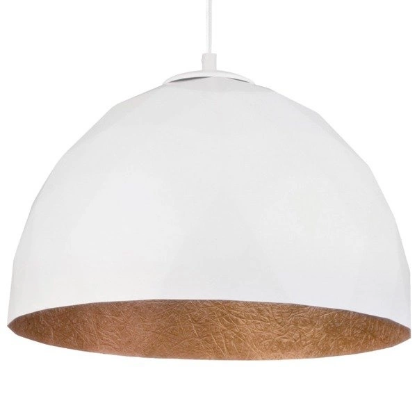 Lampa wisząca DIAMENT biało - miedziana 35cm