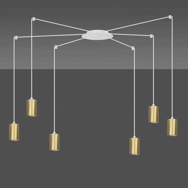 Lampa wisząca Emibig TRAKER 6 WH/GOLD 527/6