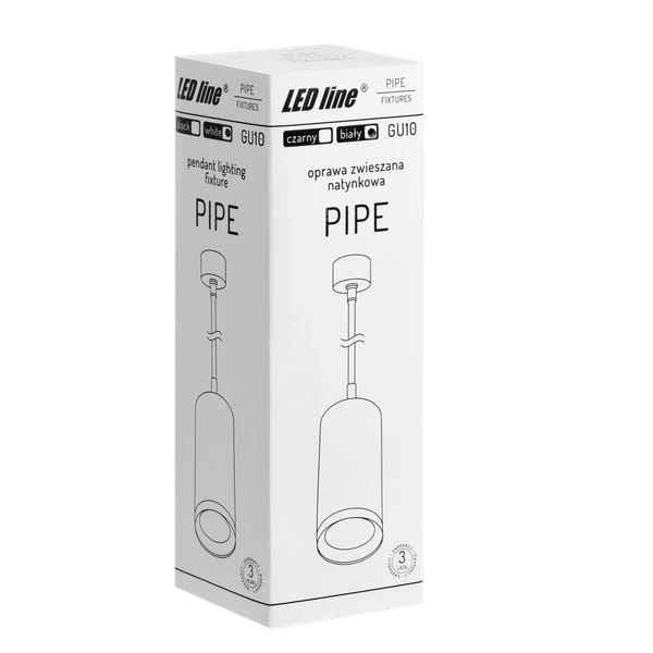 Nowoczesny reflektor zawieszany PIPE WHITE GU10 dł. 12cm | biały