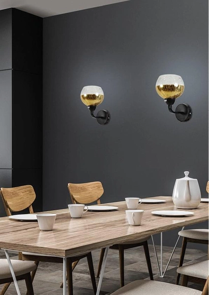 Kinkiet CROMINA 21-57242 czarno-złoty 1x60W E27