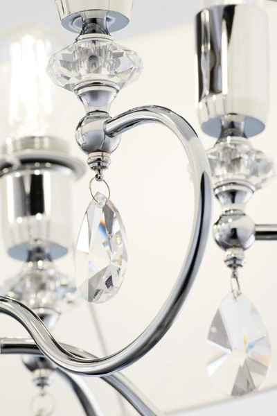 Klasyczna Lampa wisząca ELBA wys. 90cm 6xE27 15W IP20 | chrom połysk