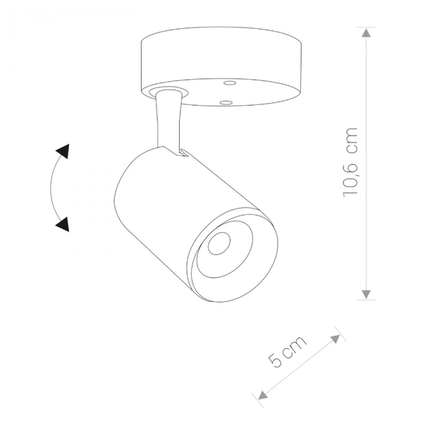 Lampa reflektor IRIS LED BLACK 7W Biały CIEPŁY 8993