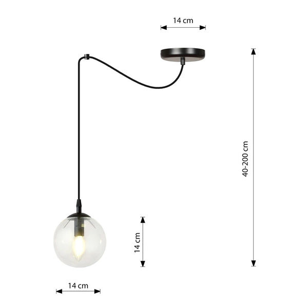 Lampa wisząca Emibig GIGI 1 BL TRANSPARENT 936/1