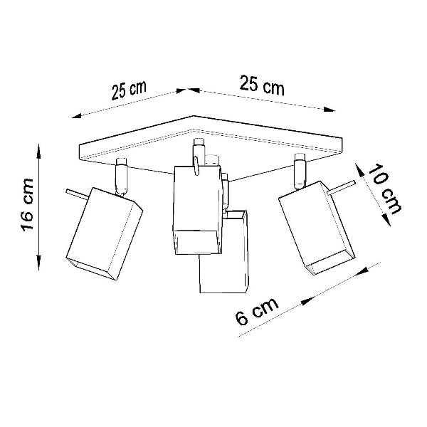 Designerska lampa sufitowa MERIDA 4 SL.0098 Biała 4xGU10