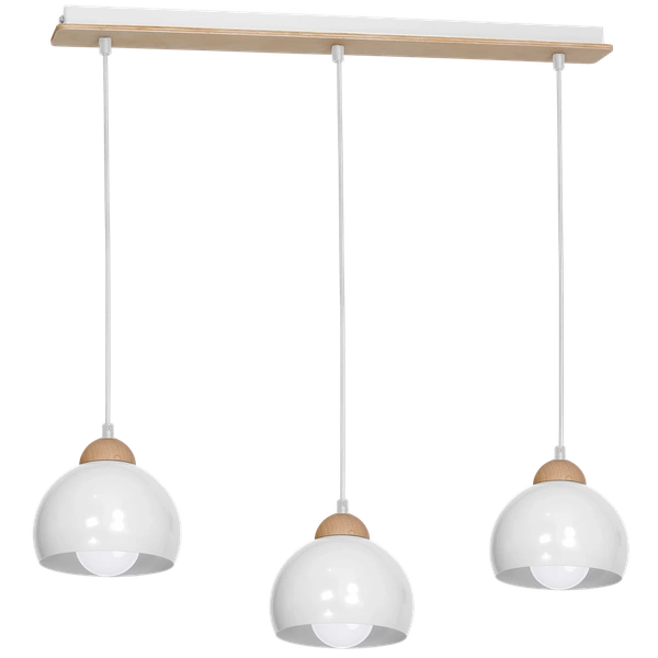 Lampa wisząca nowoczesna zwis listwa kula DAMA III biały szer. 64cm