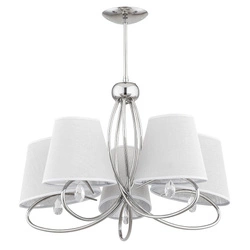 Lampa sufitowa żyrandol z abażurami SIENA chrom/szary śr. 61cm