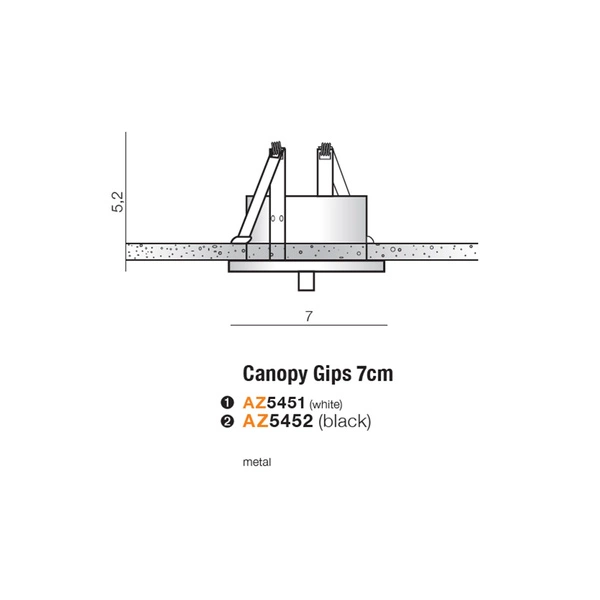 Azzardo CANOPY GIPS 7cm WH 5451