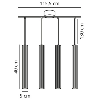 Lampa wisząca VICO GU10 Metal | Czarny