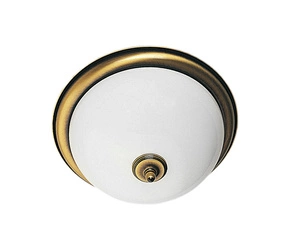 Klasyczny Plafon sufitowy PLAFON wys. 19cm 2xE27 15W IP20 | Mosiądz patynowany