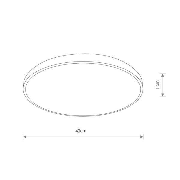 Plafon AGNES ROUND LED śr. 48,5cm 32W IP44 barwa ciepła 3000K | czarny 10973