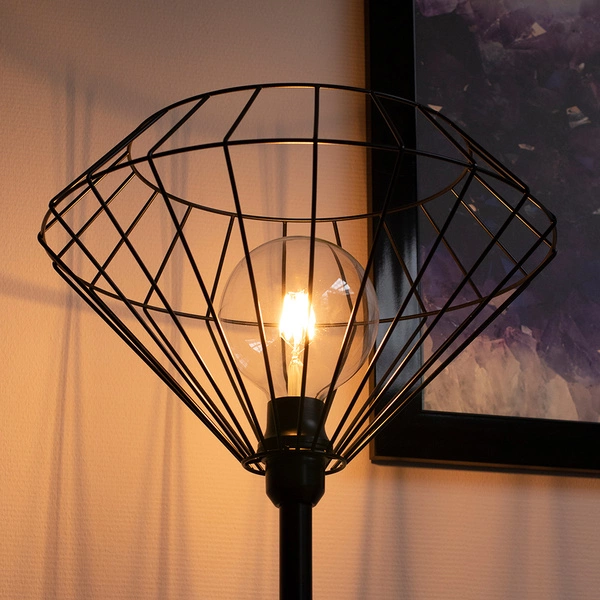 Raquelle Lampa Podłogowa 1xE27 Max.60W Czarny/Czarny PVC 12470104