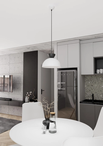 Lampa wisząca Emibig LUNARO 1S BL Biały/Czarny 1475/1S