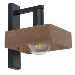 Nowoczesna lampa ścienna do salonu ROBIN E27 60W wys. 26cm | czarny brązowy