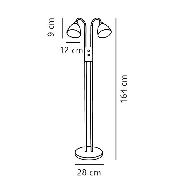 Lampa stojąca RAY E14 25W Metal | Chrom