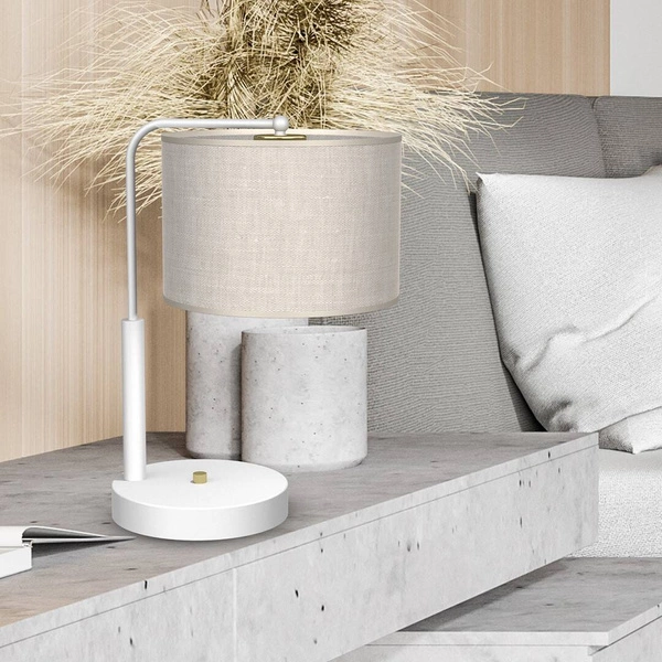 Lampa gabinetowa LINO, MLP7502, biały/szary, 1x60W E27