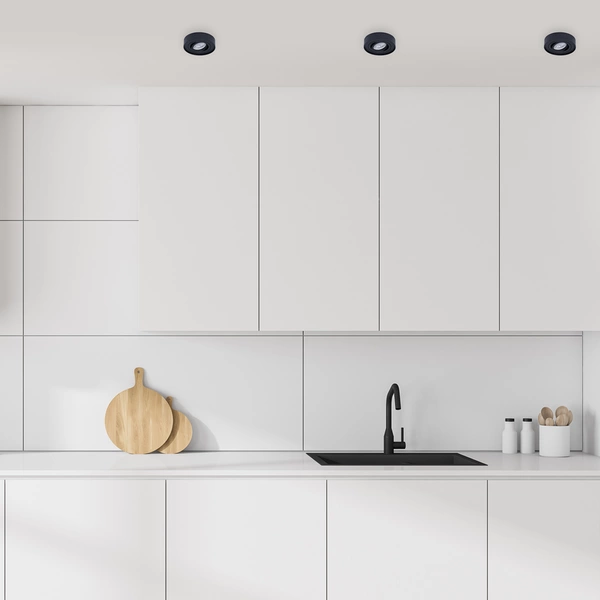 Oprawa podtynkowa NUSA Round Black wys. 5cm | czarny