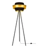 Lampa podłogowa Preto Gold 1xE27 maks. 40W Czarny metal/Czarny kabel PCV/Czarno-złoty klosz z tkaniny 12630104