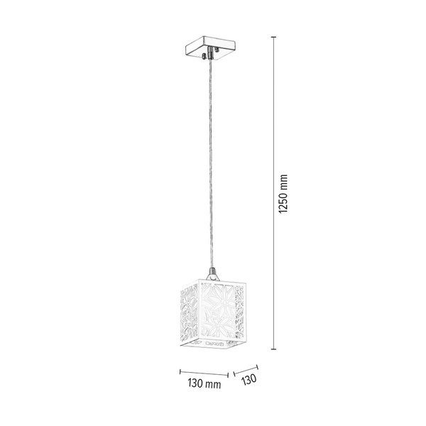 Lampa Wisząca Anika 1xE27 Max.60W Chromowany Metal/Przezroczysty Kabel PCV/Białe Szkło 8161128