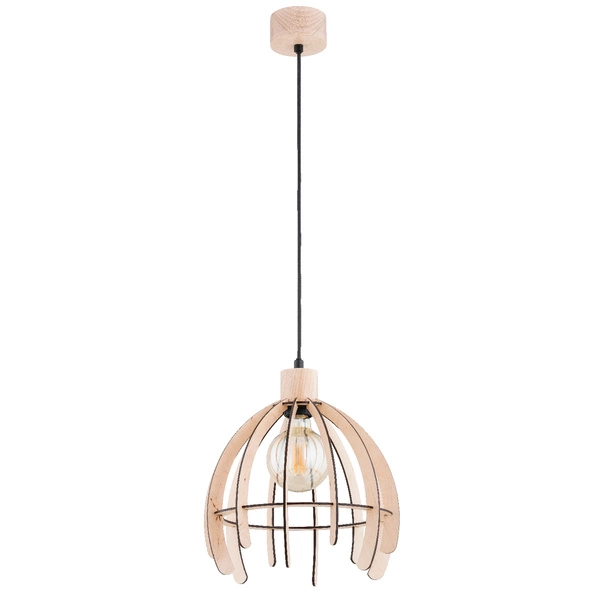 Lampa wisząca ALFA ISTER DREWNIANA 1xE27 29cm | 61395