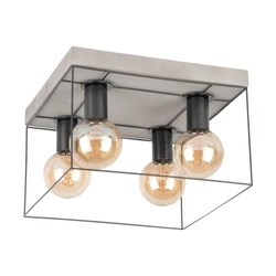 Betonowa Lampa Sufitowa Gretter 4xE27 Max.60W Szary Beton/Czarny Metal 919408436